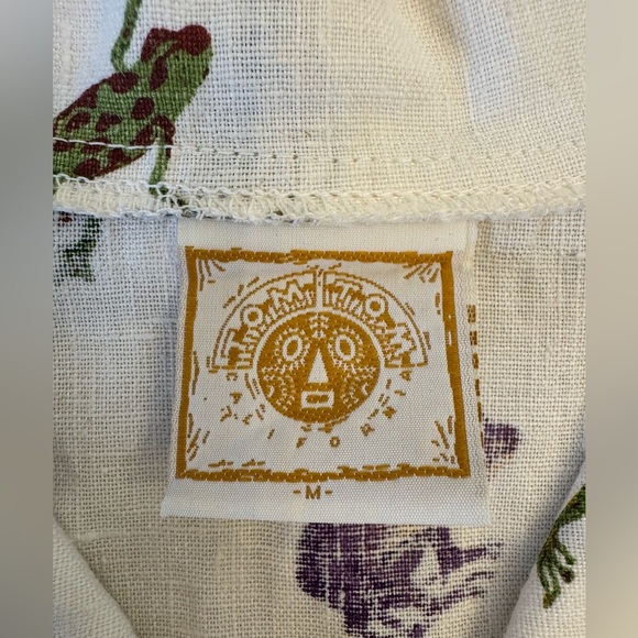 EUC! Tom Tom Linen Frog Shirt, sz M - Picture 3 of 13